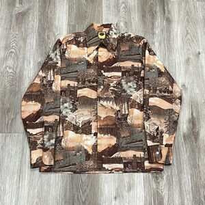 Vintage 70s 80s Narratifs Mens Long Sleeve Novelty Print Shirt Italy Sz M